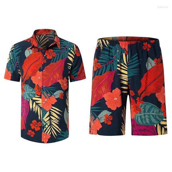 Survêtements pour hommes Summer Hawaiian Beach Wear Custom Print Sublimation Chemises Shorts Set pour hommes Casual Swim