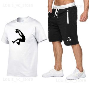 Survêtements pour hommes Summer Man Sportkleding Shorts T-shirt et shorts T-shirt en pur coton Wear Mannen Basketball Trainingspak Costume de sport pour hommes T230921