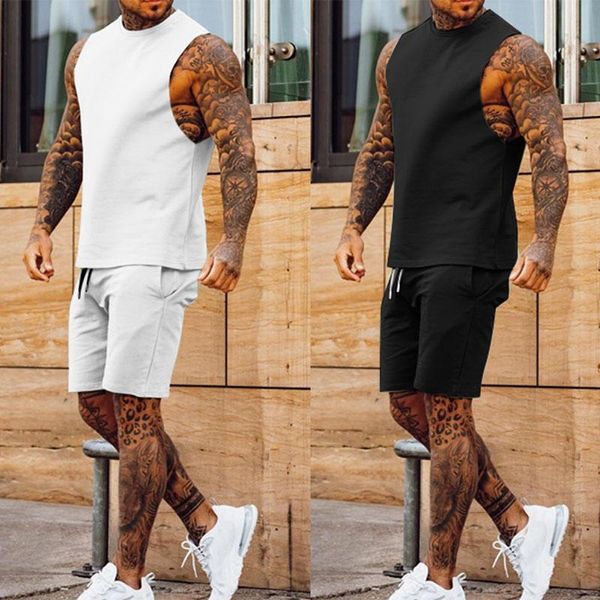 Survêtements pour hommes Été Hommes 2 pièces Ensemble Shorts Tenues de mode Vêtements pour hommes Vêtements de sport Casual Jogging Costume Vêtements pour hommes