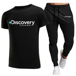 Tracksuits voor heren zomer heren 2-delige snel droge t-shirt mode casual broek sportkleding ademende fitness ochtendloopkleding 2022