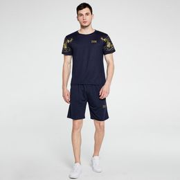 Survêtements pour hommes Sportsuit d'été pour hommes 2 T-shirt imprimé à manches courtes Lash Short de jogging Taille européenne Piste de fitness en plein air et