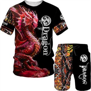 Heren Trainingspakken Zomer heren T-shirt shorts 3D copy Cologne bedrukte top met korte mouwen top fashion street tweedelige set P230603