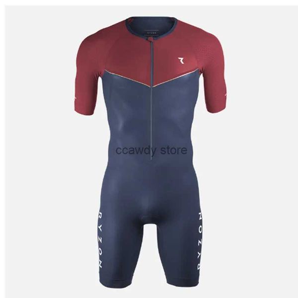 Survêtements pour hommes Summer Mens Triathlon Race Suit Short Seve Collants d'une seule pièce Road Cycling Skinsuit Swim / Run / Bike Speedsuit Ciclismo VTT Vêtements H24123