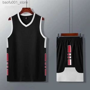 Survêtements pour hommes Été nouveaux hommes mince séchage rapide respirant lâche ajustement sport ensemble sans manches basket-ball formation jogging fitness shorts Q240228