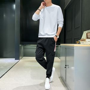 Men s tracksuits zomer preppy stijl casual set voor mannen met o nek wafel wafel short mouw t shirt mannen kleding shorts pakken 230821