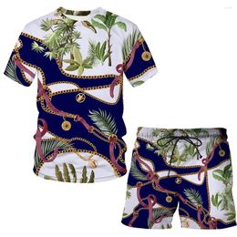 Chándales para hombre, camiseta King con estampado de verano para hombre, conjuntos de playa de manga corta, traje de mujer Harajuku, camisetas a juego de 2 piezas, sudadera