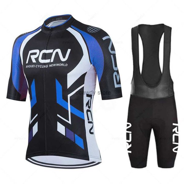 Survêtements pour hommes Summer Pro Team RCN Jersey Jersey Set 19D Bike Shorts Set VTT Ropa Ciclismo Mens Short Seve Bicyc Chemises Maillot ClothingH24130