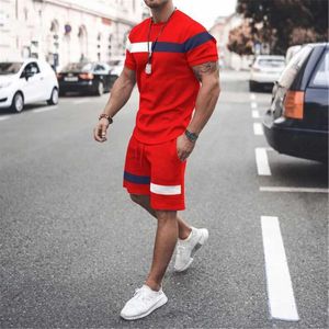 Survêtements masculins Summer Summer Mens T-shirt surdimensionné Shorts 2 pièces Ensemble à manches courtes SVVE SVVE SETRAGE IMPRESSIONNE