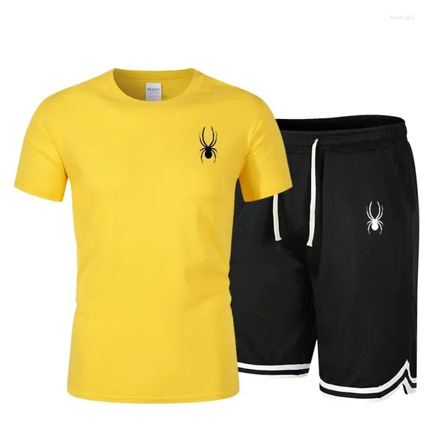 Sumadores de pistas para hombres Summer de lujo de manga corta Conjunto de ropa deportiva de lujo Fitness Fashion Camiseta de baloncesto seco Sports Sports 2 piezas de 2 piezas