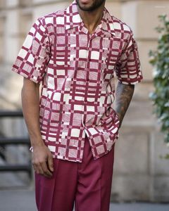 Survêtements pour hommes Summer Street Casual Chemise à manches courtes Top boutonné Impression 3D Pantalon Harajuku à carreaux Mode Trendy Outfit 4XL