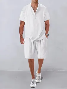 Survêtements pour hommes Costume d'été pour hommes Mode Chemises pour hommes Shorts Deux pièces Ensembles Hawaii Vêtements de luxe Vêtements de plage européens Tenues en vrac
