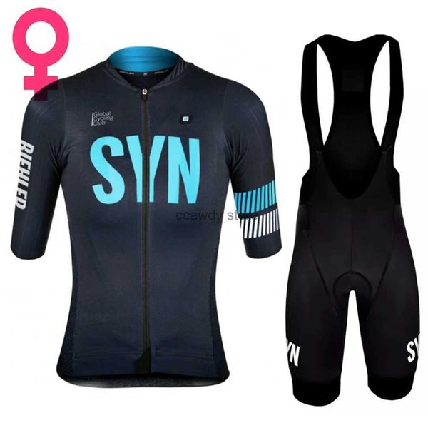 Survêtements pour hommes Summer Syn Team Cycling Set pour femmes 2023 Biehr Syndicate Short Seve Jersey et Cuissard Pro Race Bicyc Vêtements H24129