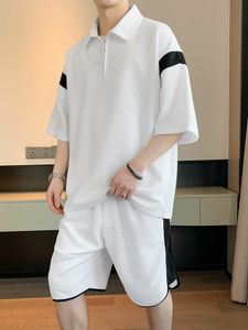 Survêtements pour hommes Survêtement d'été Hommes T-shirts à manches courtesShorts 2 pièces Ensemble Vêtements pour hommes Mode coréenne Sport Lâche Casual Coton Sweat Suits 230511