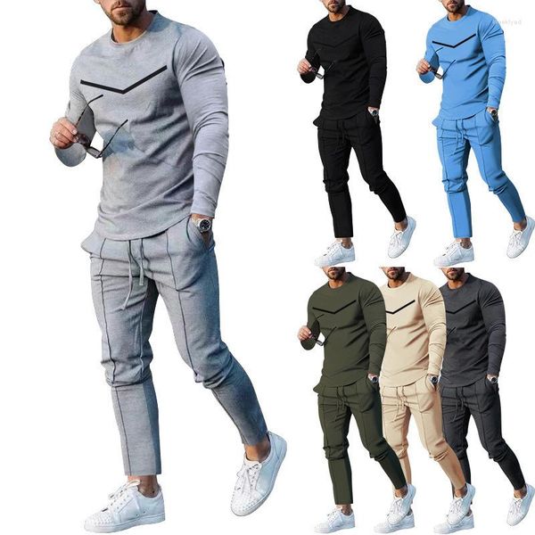 Survêtements pour hommes Pantalons d'été Survêtement 3D Imprimé Jogger Sportswear T-shirt à manches longues Pantalon Casual Street Clothes2 Piece Set