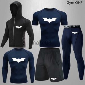 Trainingspakken voor heren Superheld Compressie T-shirt Sportpakken voor heren Sneldrogende bokstruien Jogger Training Mannen Gym Fitness Trainingspakken Shorts Sets J230720