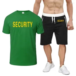 Tracksuits voor heren swat beveiliging 2024 Zomer mannen Casual comfortabele afdrukken van acht kleuren met korte mouwen T-shirt shorts tweedelig pak