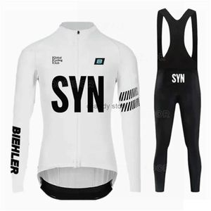 Chándales para hombres SYN Otoño Ciclismo Jersey Pantalones de babero Conjunto Ropa Ciclismo Bicycclothing Road Bike Traje Hombres BIEHR Long SeveH2421