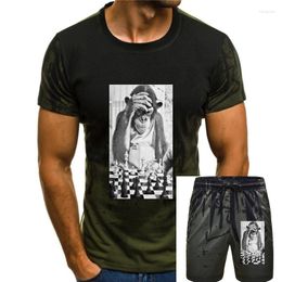 Survêtements pour hommes T-shirt Chechmate Chimp Chess Monkey Schach Mode Été Classique Couleur Solide Manches courtes Lâche Skull T-shirt