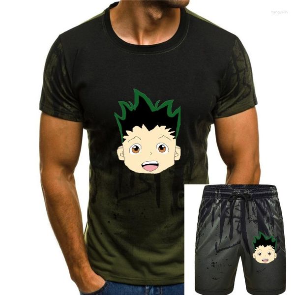 Chándales para hombre, camiseta Gon usando pintura, camiseta estampada impresionante, camiseta clásica de manga corta de algodón de talla grande para hombre