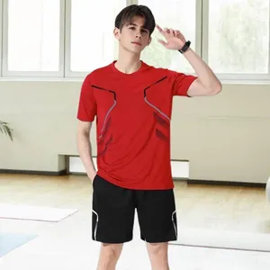 T-shirts de survêtement masculin T-shirt Tipt Refort Tenue de réconfort avec des vêtements de sport décontractés avec un collier large à rayures pour rapidement