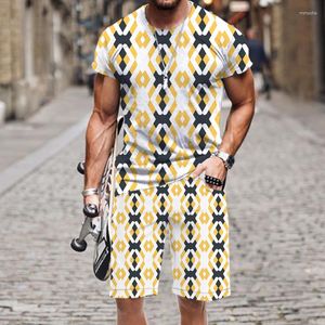 Chándales para hombre, camiseta y pantalones cortos, conjunto de cuello redondo, camisetas clásicas Retro de verano, chándal informal divertido 2023, moda de playa, ropa deportiva, atuendo de calle