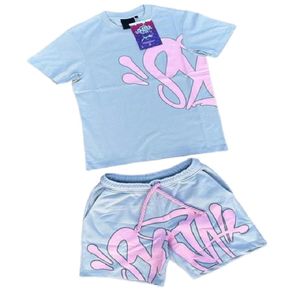 Heren trainingspak T-shirt, korte broek, tweedelige set, high street trendy hiphop sportset voor heren en dames, letterprint