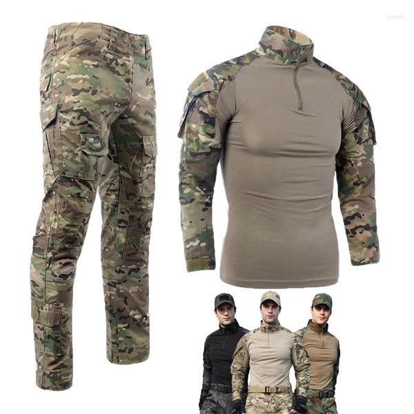 Survêtements pour hommes Costume de camouflage tactique Uniforme de combat militaire de haute qualité G2 Chemise et pantalon respirants Genouillères Formation Grenouille GEN2