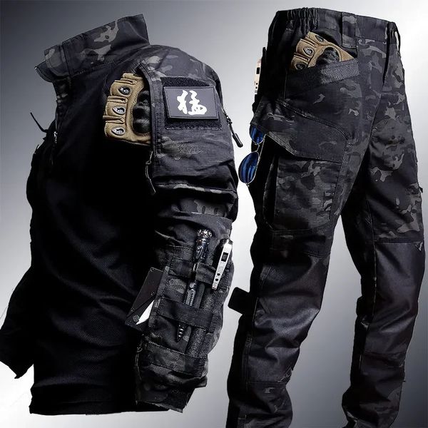 Survêtements pour hommes Costume de grenouille tactique Hommes Airsoft Vêtements Militaire Paintball 2 pièces Ensembles SWAT Chemises d'assaut Forces spéciales Pantalons uniformes 231219