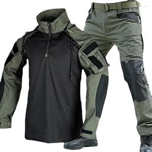 Survêtements pour hommes Costume tactique Hommes Chemise Pantalon 2 pièces Ensembles Camouflage extérieur Militaire Ripstop CS Paintball SWAT Tir