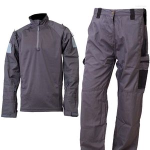 Survêtements pour hommes Costumes tactiques Hommes Pantalons Militaires 2PC Uniforme de combat en plein air Chemise longue à séchage rapide Ripstop Vêtements de chasse Paintball