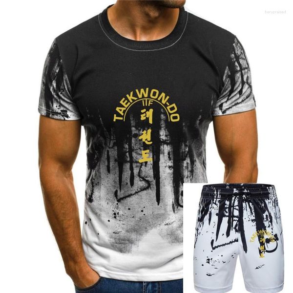 Survêtements pour hommes Taekwondo Arts martiaux Combat Arbre à feuilles persistantes T-shirt en coton noir Fn0790 T-shirt graphique