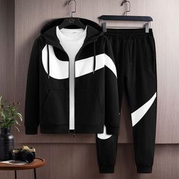 Heren trainingspakken tech fleece set van nieuwe herfst winterjas sportpak capuchon training hoodie merk heren broek casual designer trui 5XL