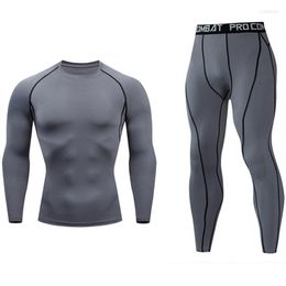 Survêtements pour hommes Costume de jogging pour adolescent Collants de fitness Chemise Leggings Survêtement 2 pièces Hommes Vêtements de compression Entraînement à séchage rapide