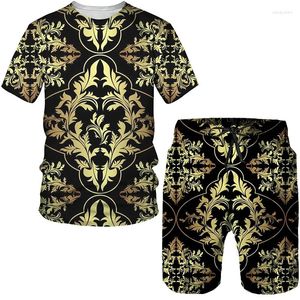 Survêtements pour hommes Tees / Shorts / Costumes Casual Hommes Femmes Streetwear Vêtements Mode Chaîne de luxe Impression 3D 2 pièces Ensemble Summer Tropical Series