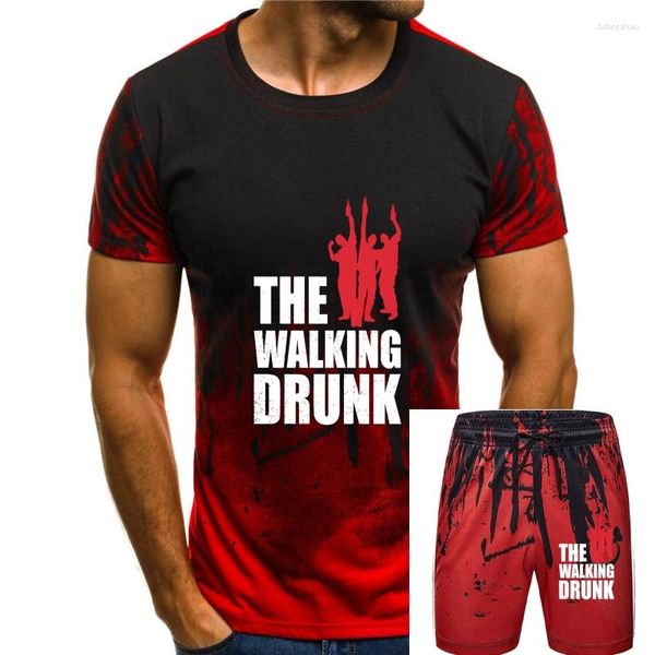 Chándales para hombre CAMISETA THE WALKING DRUNK - Dead Fun Boose Hangover Barfly Party University(1)