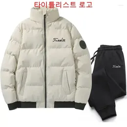 Survêtements pour hommes Titleisi Golf Wear hiver coréen mode décontracté veste de sport ensemble en plein air chaud coton pantalon deux pièces