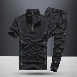 Socistas de pistas para hombres Conjunto de pantalones de calificación para hombres Camiseta de poliéster Slim Fit Sportswear de algodón puro Moda básica Asequible jóvenes La Kpop Clothing Q2405010