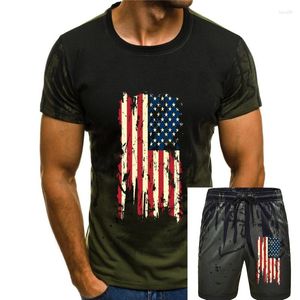 Survêtements pour hommes Tops T-shirts imprimés hommes t-shirt mode vintage en détresse drapeau américain personnalité chemises décontractées 012972