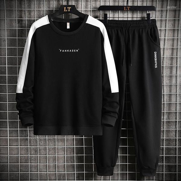 Survêtements pour hommes Survêtement Hommes 2PC Casual Oversize Sweat Pantalon Homme Mode Hip Hop Streetwear Jogger Outfit Plus Size Mens Joggers Set