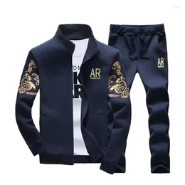 Socistas para hombres Situaciones de rastreo Hombres Autumn Fashion Capky 2 piezas Set Casual Man Fitness Sweinshirts Jacket Pants Sets