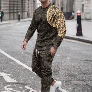 Men's Tracksuits Tracksuit Spring Autumn Clothes Outfit 2 Piece Sets Long-sleeve T-shirt Casual Outdoor Street Style Set O-neck Sportswear 220929