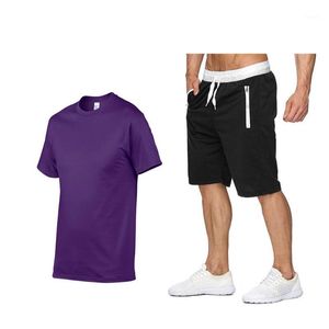 Heren Trainingspakken Trainingspak Zomer Kleding Sportkleding Twee Stuk Set T-shirt Shorts Merk Track Kleding Mannelijke Sweatsuit Sports Suits Y950