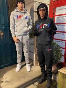 Tracksuis de survêtement Trans combinaison à la survêtement Hooded 2 pièces Set Sweat-shirt Sweat-shirt Sweatwear Jogging Jogging Tenfit Trapstar Man Tissu