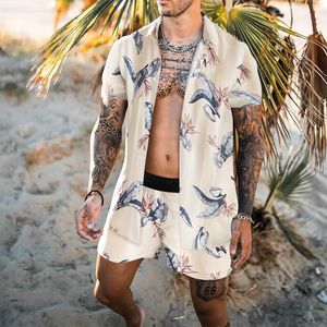 Survêtements pour hommes, survêtements, survêtement T-shirt de sport pour hommes nouvelles chemises chemise imprimée décontractée à manches courtes mode costume d'été Hawaii Shirt SwimWear