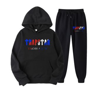 Chándales para hombres Trainingspak Trapstar Merk Gedrukt Sportkleding Mannen 16 Kleuren Warm Twee Stukken Set Losse Sudadera con capucha Broek Set Capu 220905