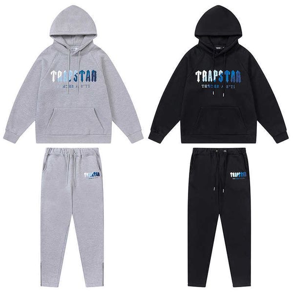 Survêtements pour hommes Trapstar Automne Et Hiver New High Street Blanc Bleu Serviette Broderie En Peluche À Capuche Pantalon Pour Hommes Femmes G221007