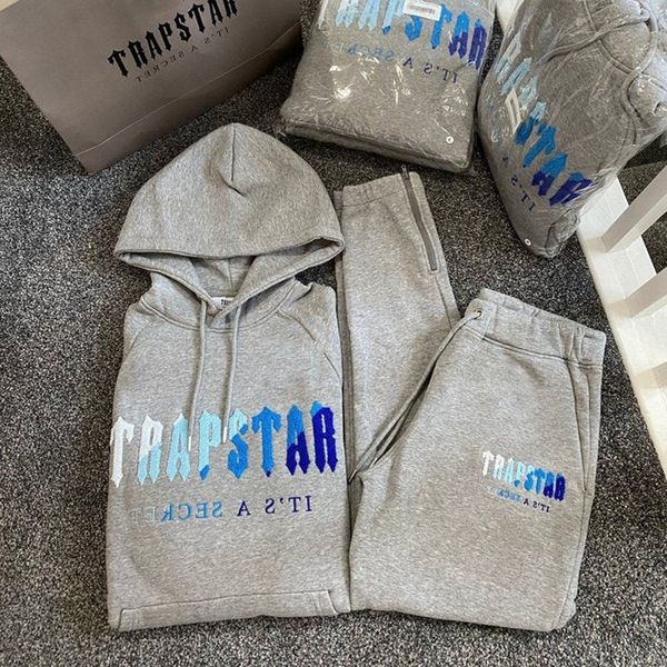 Survêtements pour hommes Trapstar sweat à capuche ensemble hommes serviette broderie hiver polaire sweat-shirts à capuche survêtement 221128