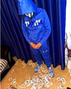 Trapsuits voor heren Trapstar Man Set Chenille Decodeerd Hooded Tracksuit Bright Dazzling Blue White Trapstar Jacke Schwarz Woman Pak een nieuw ontwerp 55es