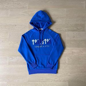 Trainingspakken voor heren Trapstar Man Set Chenille Decoded trainingspak met capuchon Helder oogverblindend blauw Wit trapstar jacke schwarz Geborduurd zonnebrandcrème ontwerp YY5582