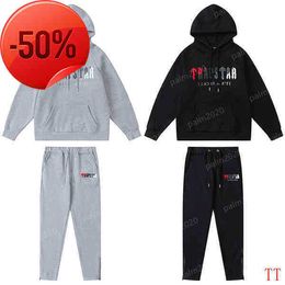 Trapsuits voor heren Trapstar Mens Nieuwe herfst hoogwaardige fleeces Letter Borduurwerk Hoodies Sweatpants Sets Street Brand Luxe ontwerper Jogging21